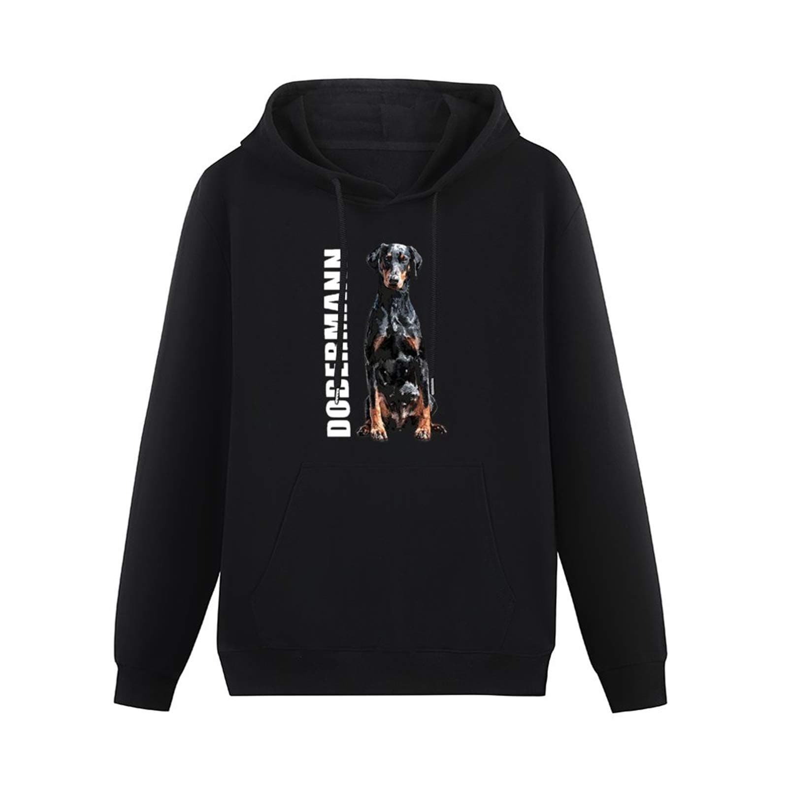 Dobermann Dog Dobermann DOBI Portrait by Wilsigns siviwonder Hoodies Long Sleeve Pullover Loose Hoody Mens Sweatershirt