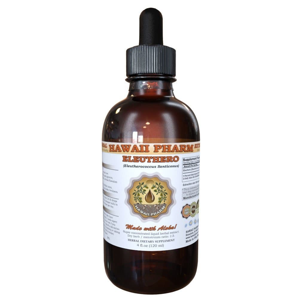 Hawaii Pharm Eleuthero (Eleutherococcus Senticosus) Siberian Ginseng Liquid Extract 4 oz