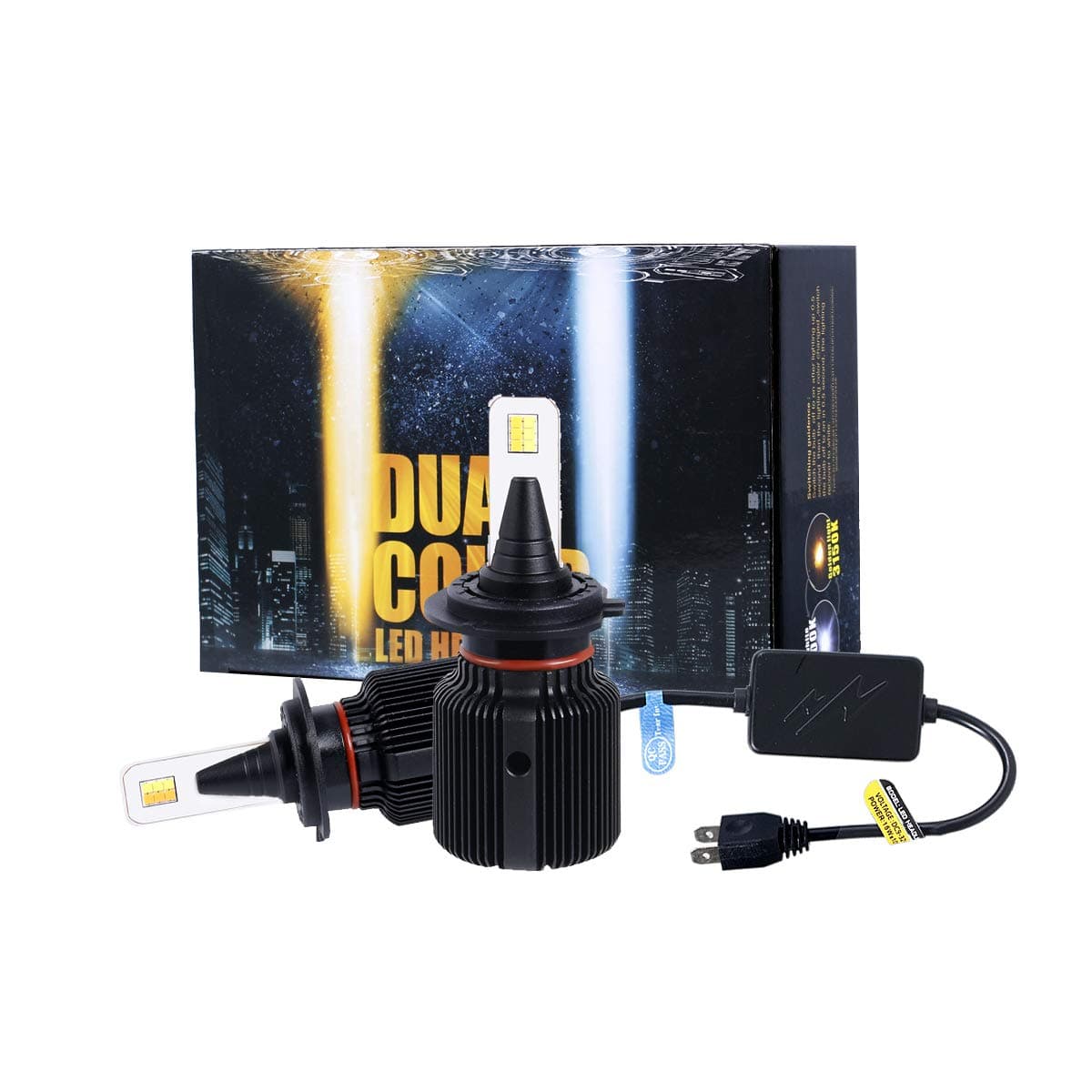 2018 J+ H7 High Beam & Low Beam headlamp,Fog Light,Gold White Dual Color LED with 8000LM Souel LED Chips,LED Headlight Conversion Kit Halogen Head Light and Fog Light,3000K/6500K,H7-1 Yr Warranty