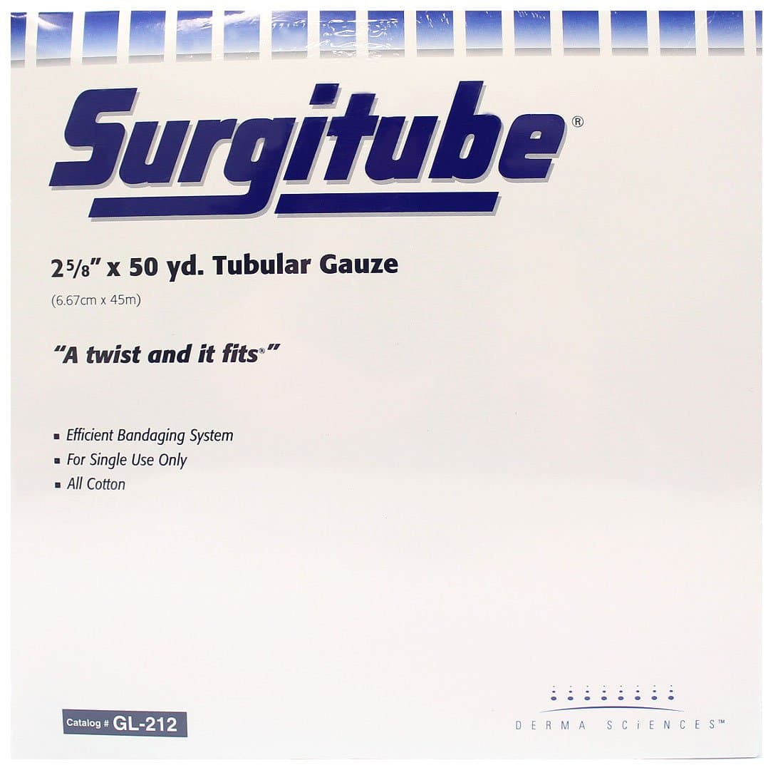 Derma Sciences GL212 Surgitube Tubular Gauze Bandage for Arms, Lower Leg, Size 4, 2-5/8" x 50 yds, Beige - 1 Each