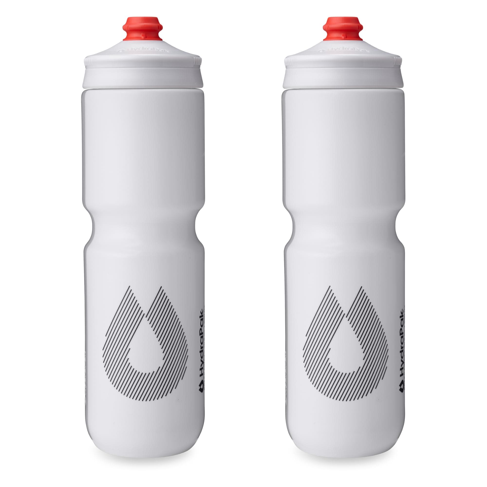 HydraPak | Polar Bottle - Breakaway Surge Lightweight Bike Water Bottle 2-Pack - High Flow, Cycling & Sports Squeeze Bottle (White, 880ml / 30oz)