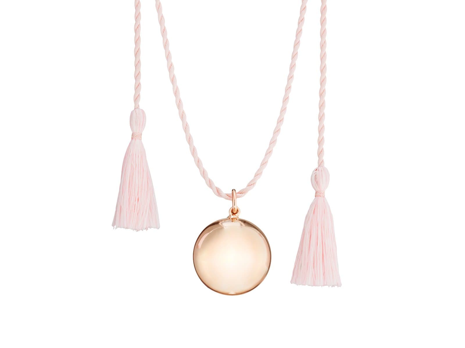 ILADO PARIS Joy Pink Silk Maternity Strand Necklace of Length 100 cm