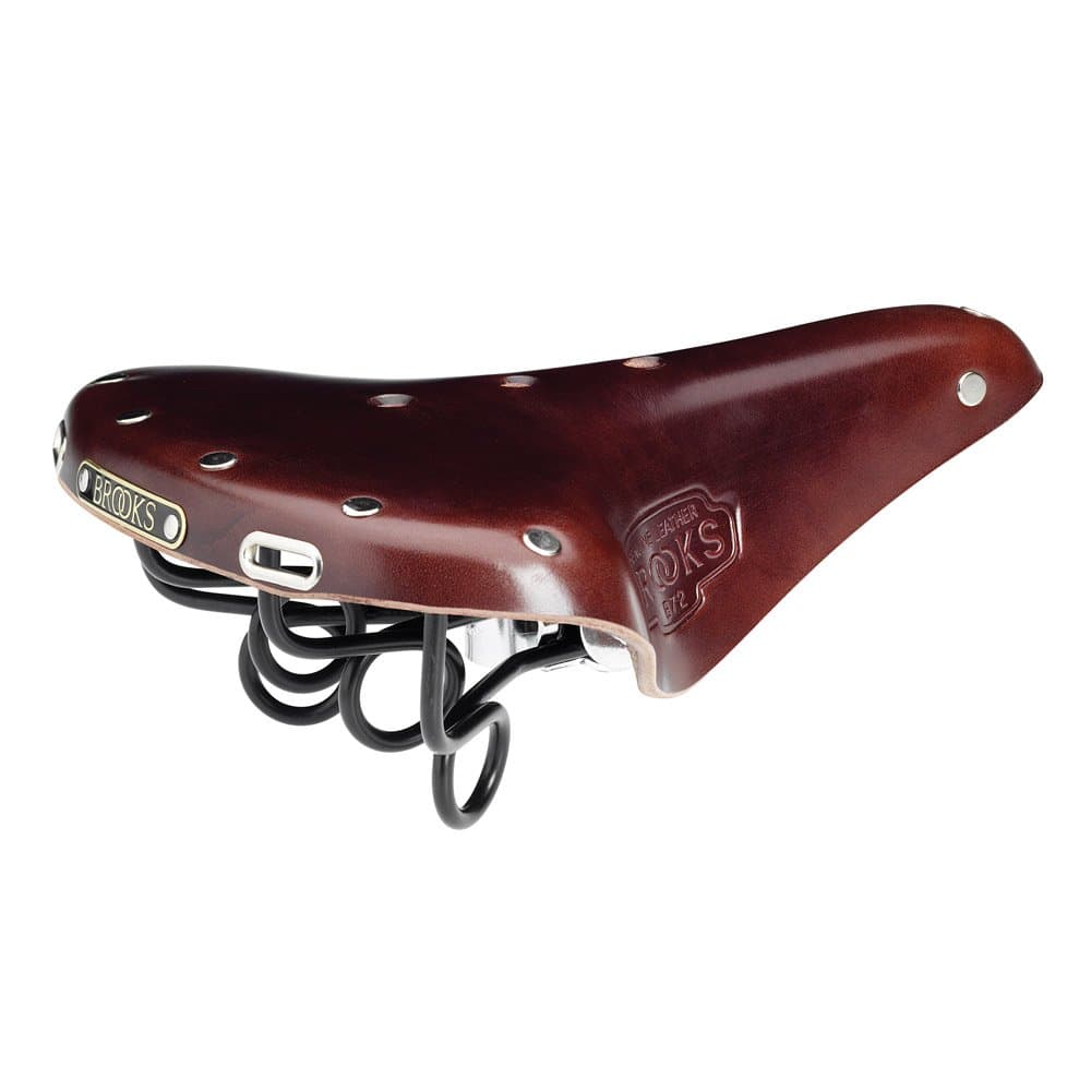 Brooks B72 Bicycle Leather Saddle Antique Brown Lightweight Touring Model with Loop Spring