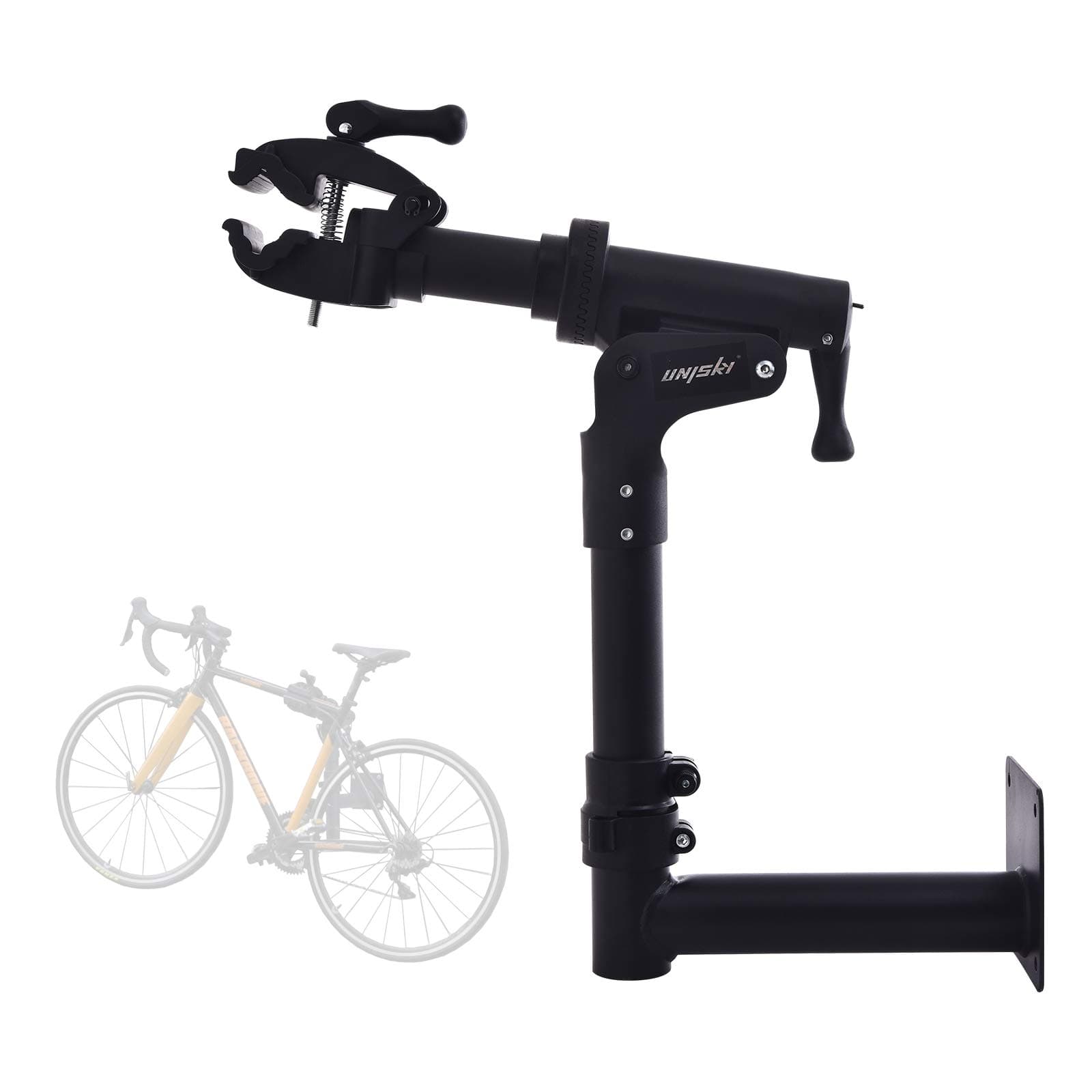 Unisky Wall Mount Bike Repair Stand Bicycle Maintenance Workstand Folding Rack with Rotating Head