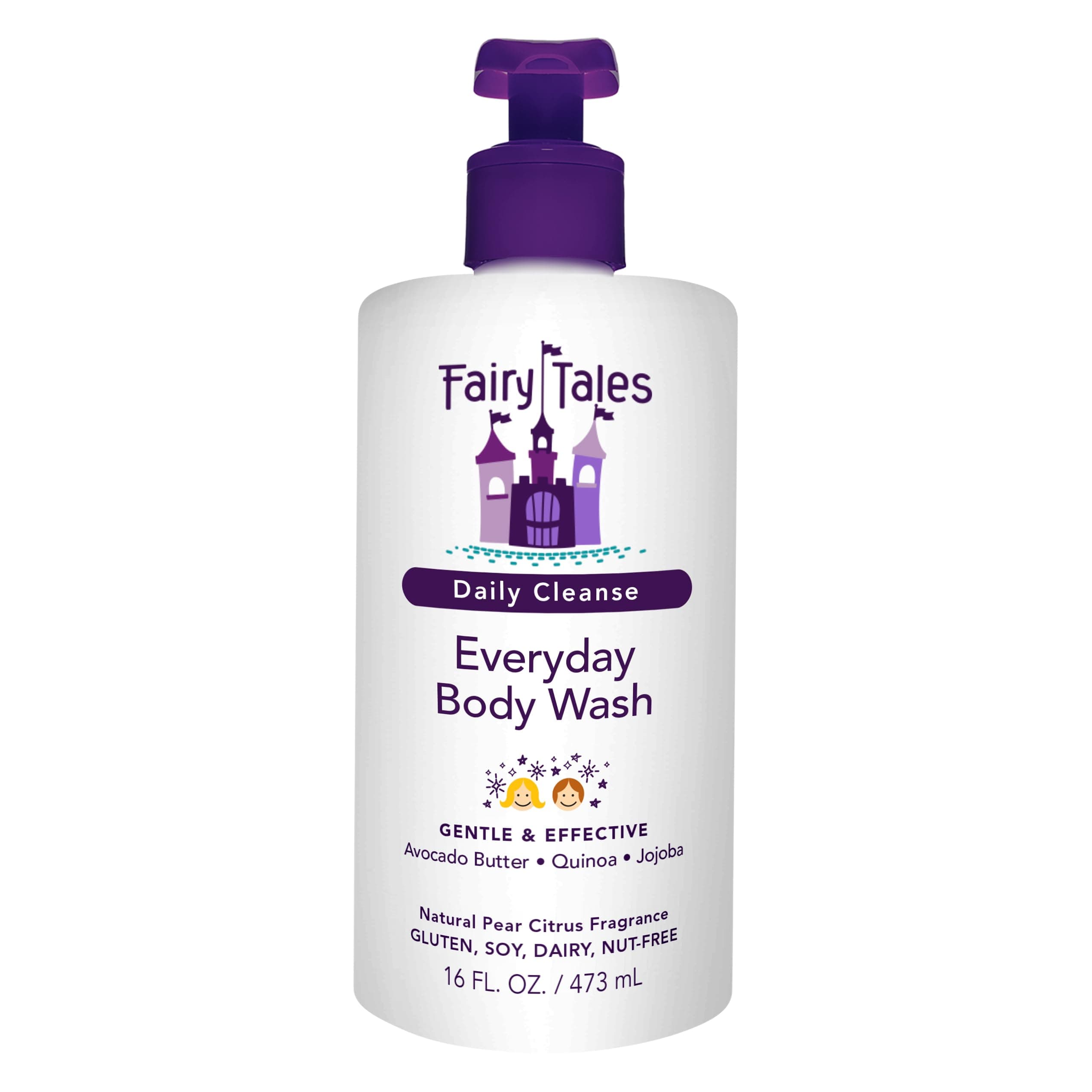 Fairy Tales Daily Cleanse Kids Body Wash | Kids Soap With Gentle, Clean Natural Ingredients | Sulfate Free, Silicone Free, Body Wash for Boys and Girls - 16 oz.