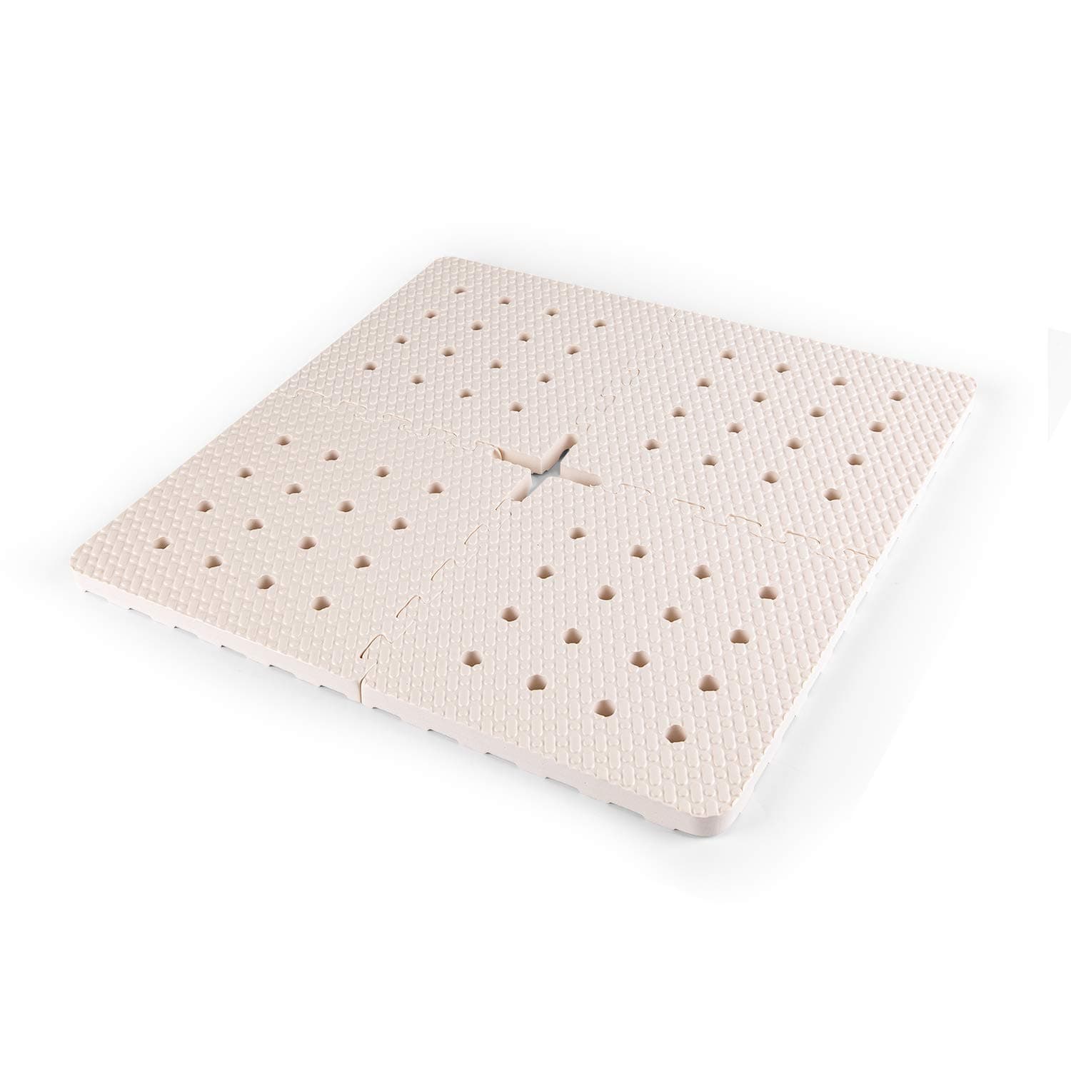 BOWERBIRD Original Anti-Fatigue Shower Stall Mat - Extra Thick and Soft Foam Material Comfortably Cushions Your Feet - Square - 4 Interlocking Tiles