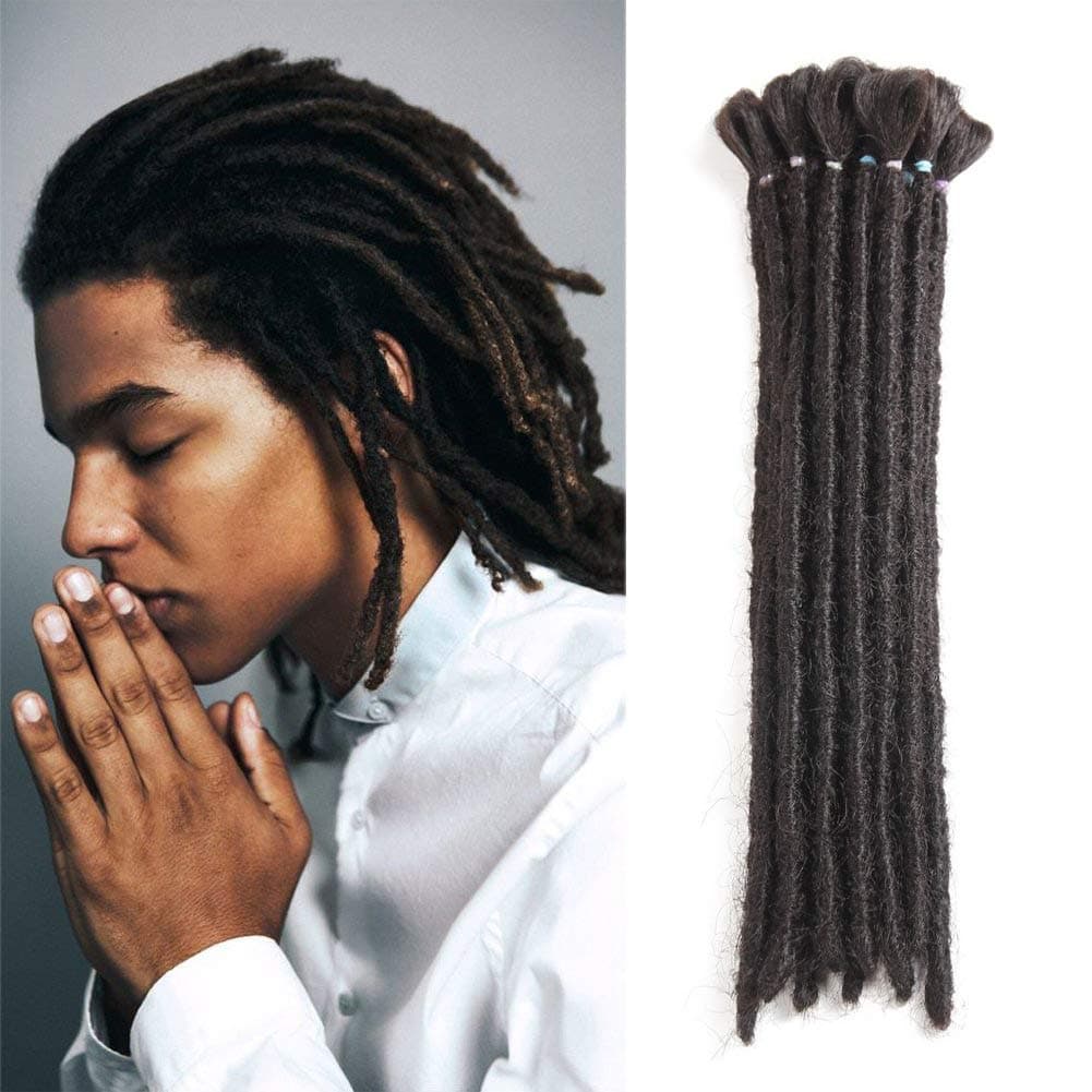 Handmade Dreadlocks Black Reggae Hair Extensions 12 inch Fashion Hip-Hop Style 10 Strands/Pack Synthetic Braiding Hair From Maya Culture For Men (M2)