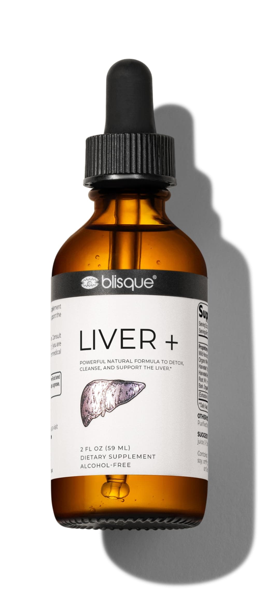 Blisque – Liver Complex Supplement to Detox, Cleanse, and Repair The Liver | Doctor-Approved | Natural Ingredients | Milk Thistle and Dandelion Root | 2 Ounce | 59 Servings