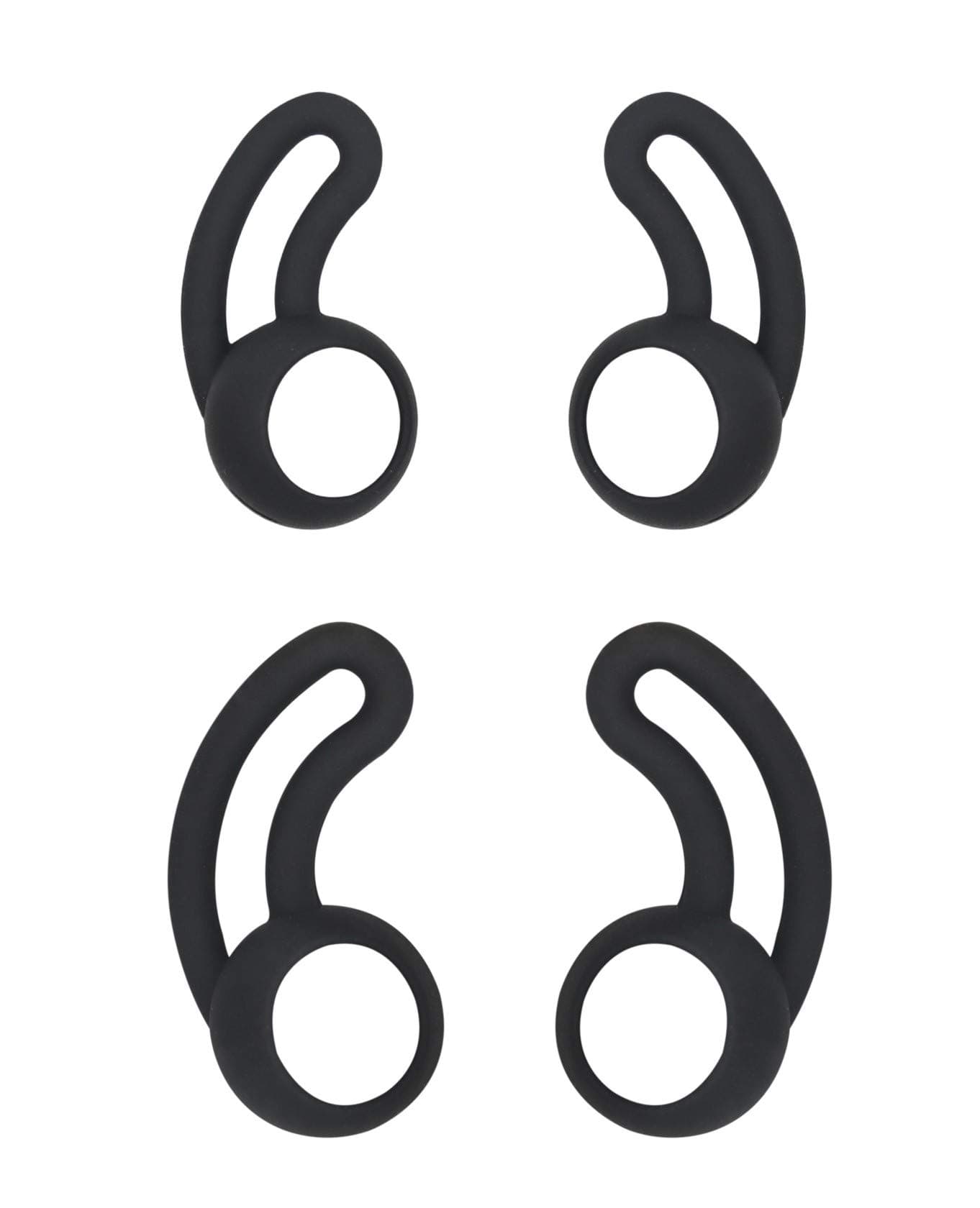 Replacement Wingtips Compatible with BeatsX Earbuds, Rayker Ultra Soft Silicone Earbud Ear Hook Wing Tips, 2 Pair S/L Size Wingtips (Black)