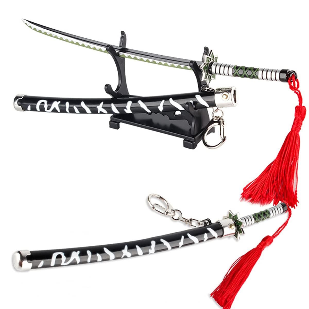 Sword Katana Keychains Anime Figure Tanjiro For Men Kimetsu No Yaiba Samurai Mini Key Chain Cosplay Pendant