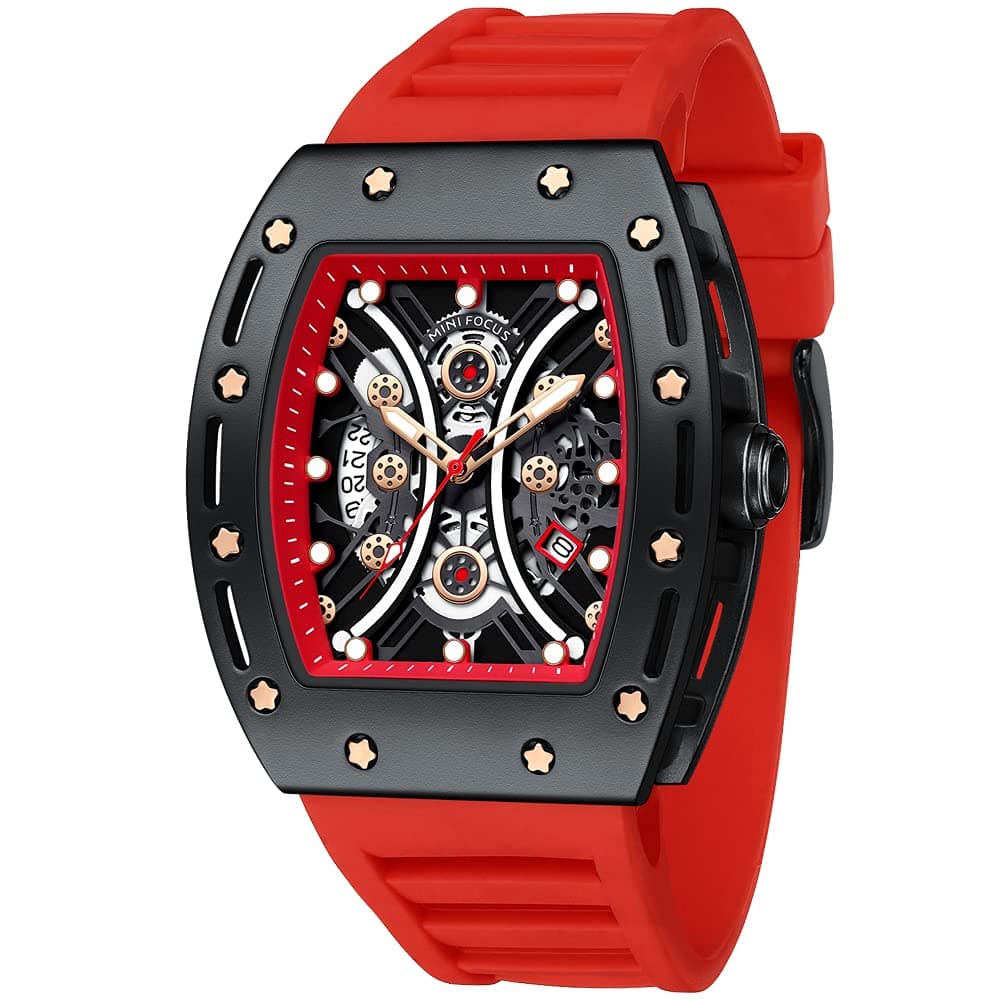 MF MINI FOCUS Watch Wristwatch Fashion Hollow Big Dial Luminous Waterproof Sport Analog Quartz Business Mens Watches Silicon Strap Dress Watch