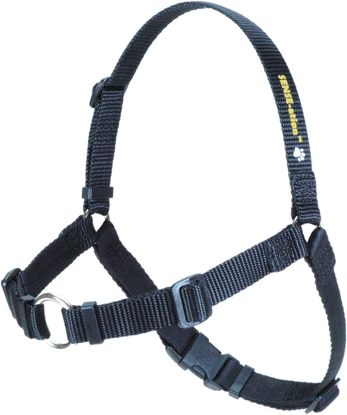 Softouch Concepts The Original Sense-ation No-Pull Dog Training Harness (Black, Medium-Large Wide)