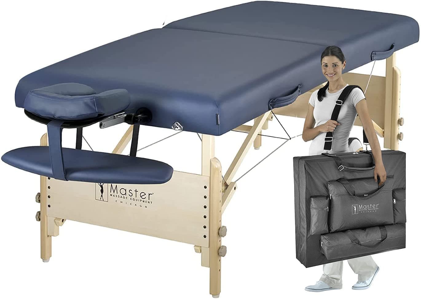 Master Massage Coronado Professional Portable Massage Table Massage Couch beauty bed, 70 cm, Royal Blue, 7.6cm thick mattress foam.