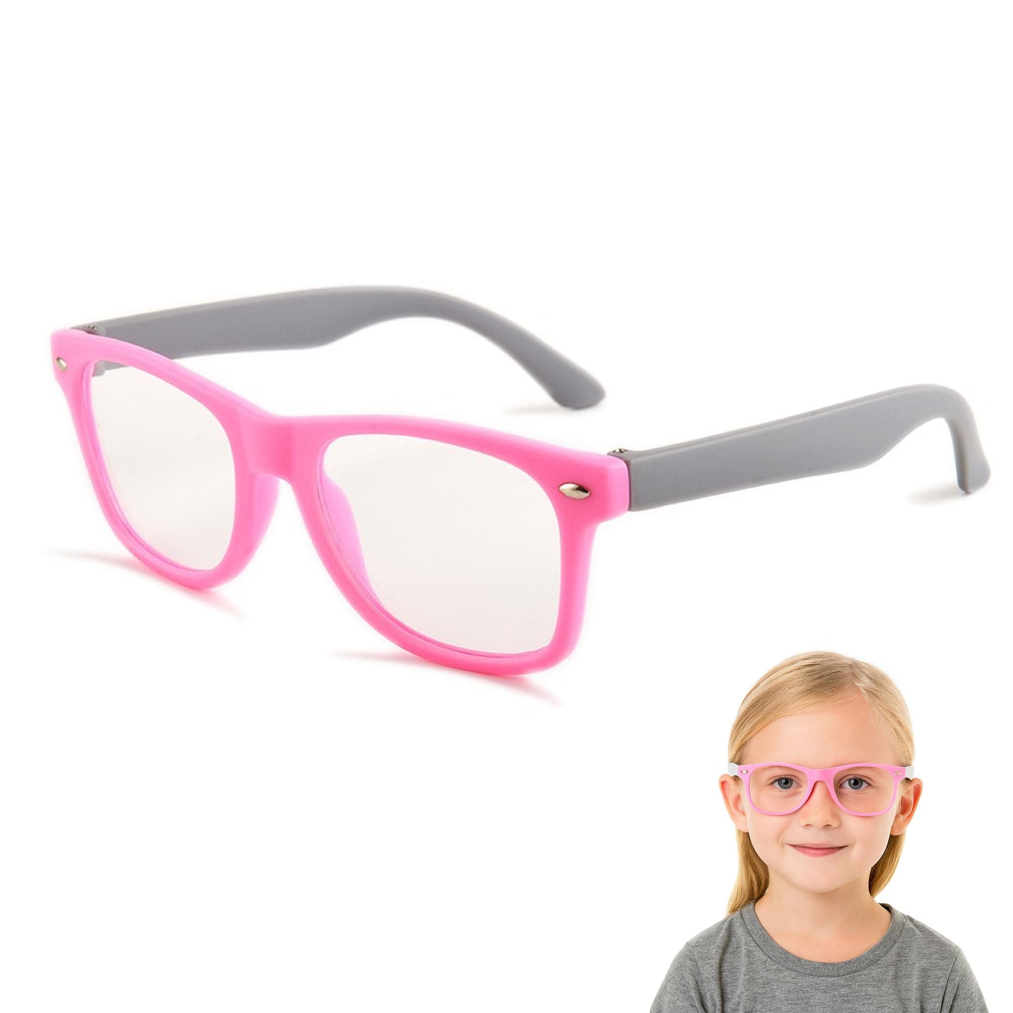 Kids Blue Light Blocking Glasses Rectangle Digital Boys Girl Age for 5-12