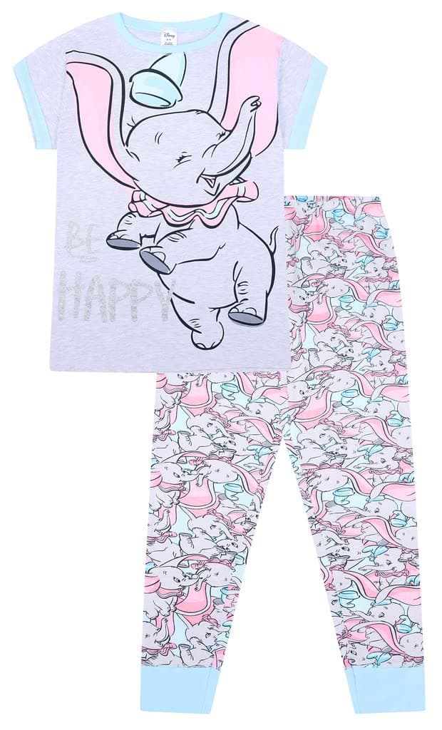 Disney Womens Dumbo Be Happy Ladies Long Cotton Pyjamas