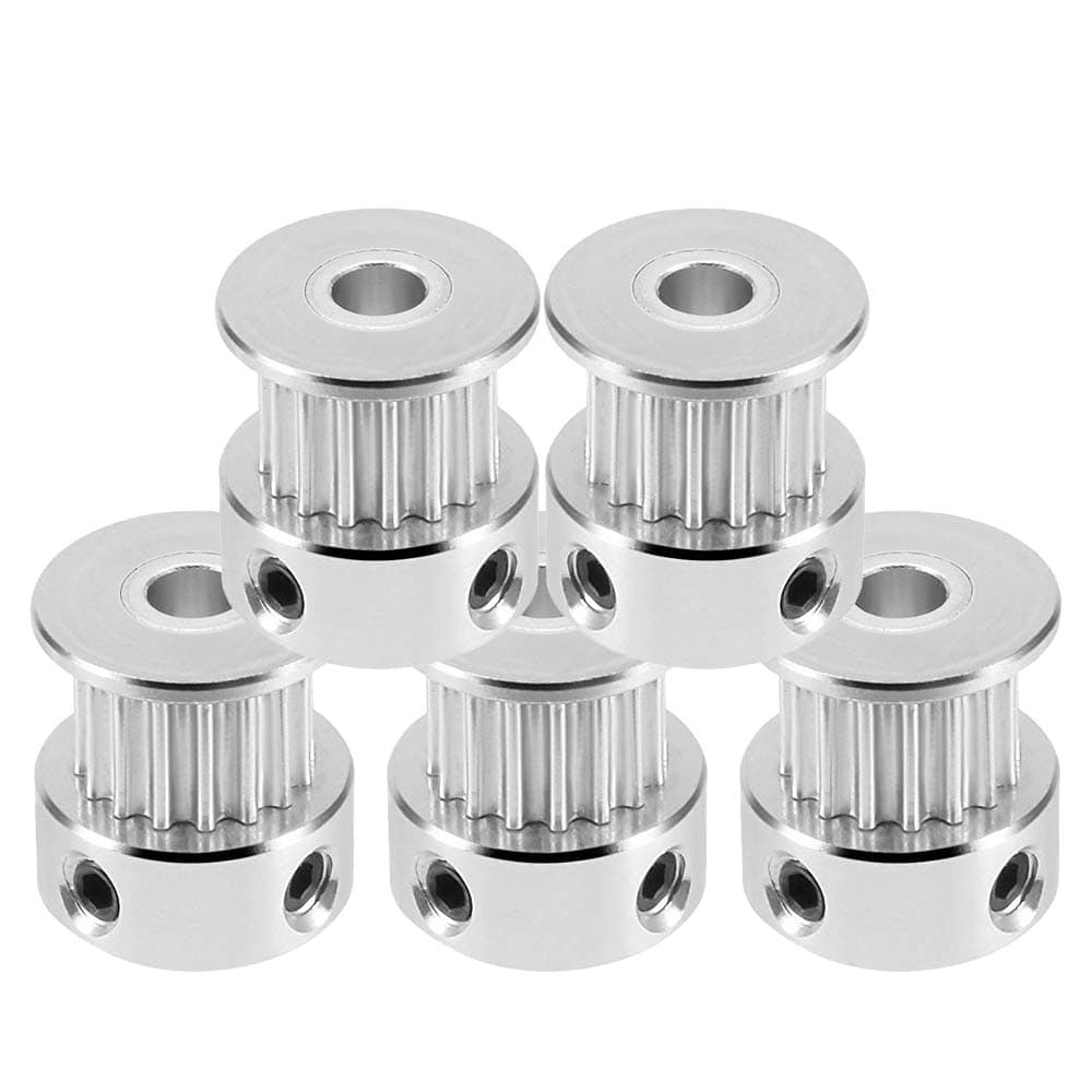 Saiper GT2 16 Teeth 5mm Bore Timing Pulley Aluminum Synchronous Wheel for 6mm Belt, Compatible with RepRap 3D Printer Prusa i3 (5pcs)