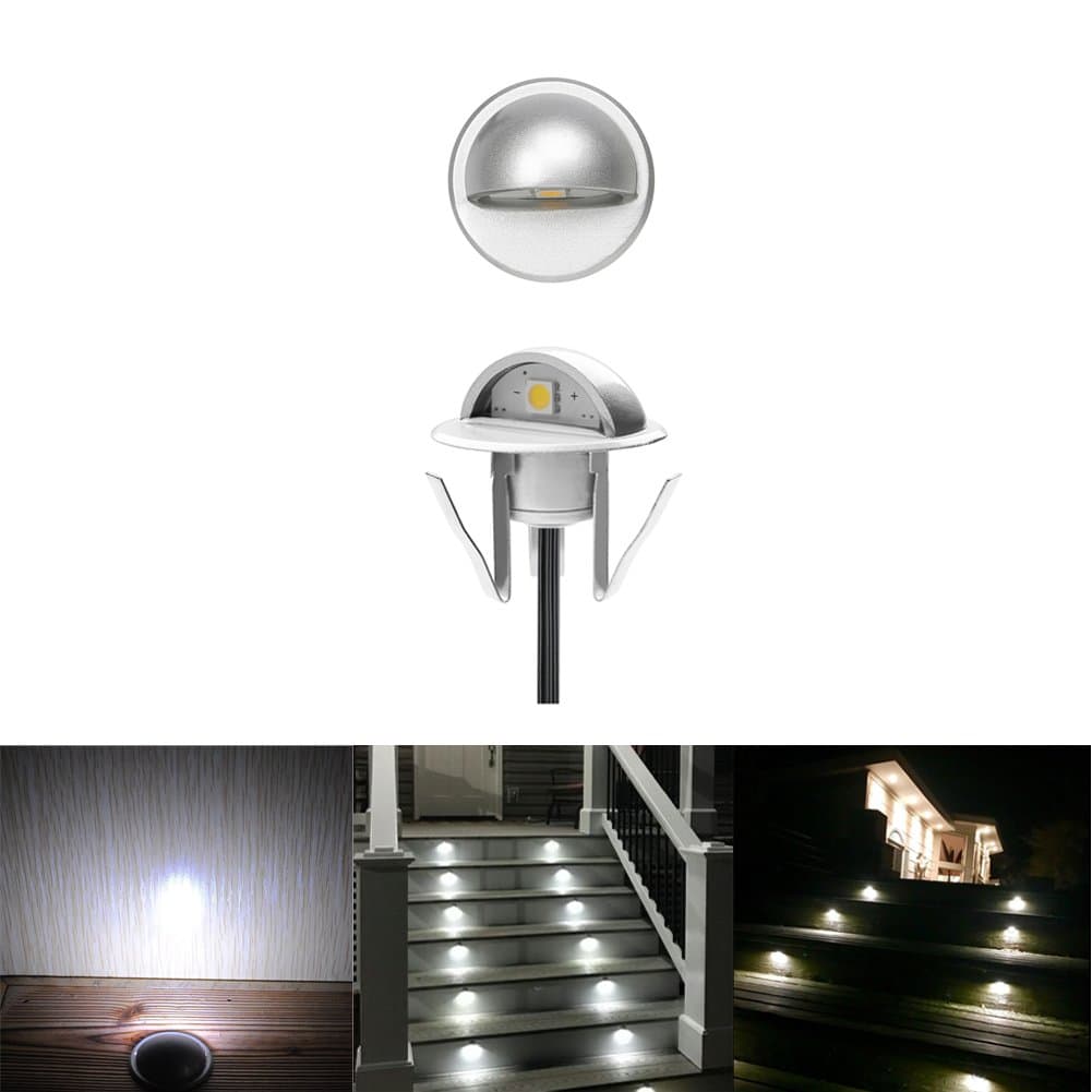 CHNXU 1 x Led Deck Lights Eyelid Step Lights Recessed Outdoor Waterproof IP65 Low Voltage 12v 35mm Decking Lights Cool White [Energy Class A]