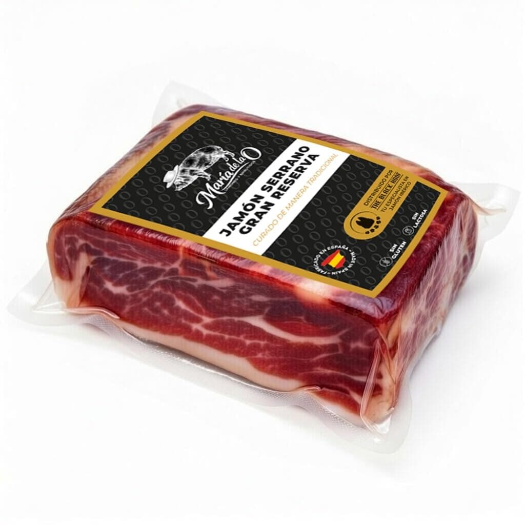 Boneless Serrano Ham Gran Reserva 1 kg approx | 15+ Months Cured Jamon Serrano | No Additives | EU Certified (ETG) | Product of Spain by The Black Hoof