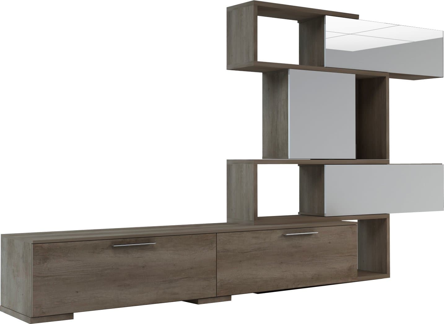 Trasman Contemporary 4K TV Wall Unit, Nebraska/White