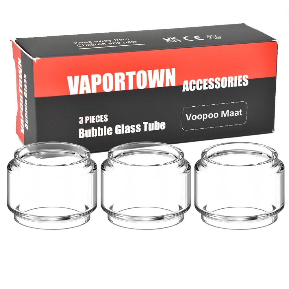 Vaportown 3X Spare Bubble Glass Tube for Voopoo Maat Tank Transparent Fatboy Replacement Bulb Glass for Argus GT 2 Kit Argus MT Kit and Argus XT Kit