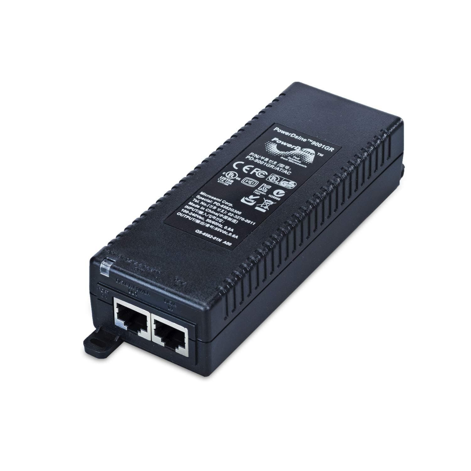 Microsemi PD-9001GR/AC PoE 1-Port 30W Gig Midspan, 802.3, Single Port Power Source (Renewed)