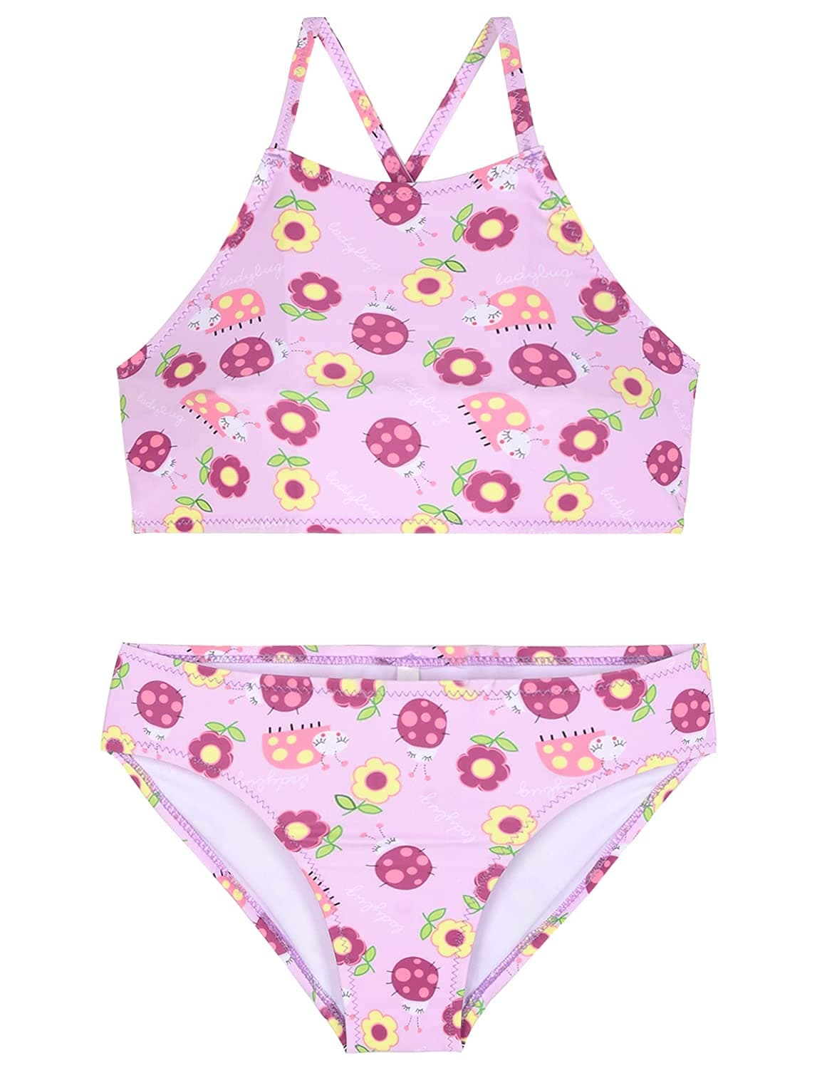 CadocadoGirls Bikini Swimsuit Cross Back Beach Sport Ruffle Swimwear Bathing Suit