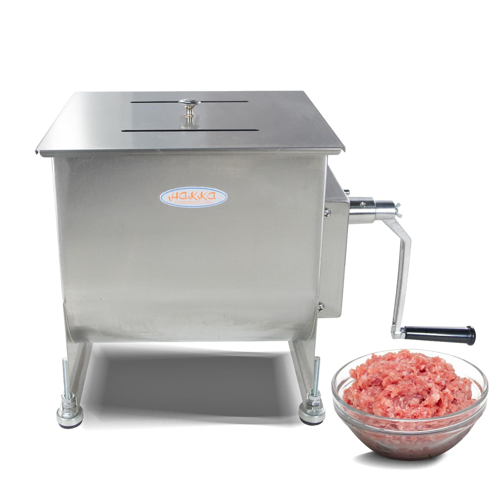 HAKKA BROTHERS 20-Pound/10-Liter Capacity Tank Stainless Steel Manual Meat Mixers (Mixing Maximum 15-Pound for Meat)