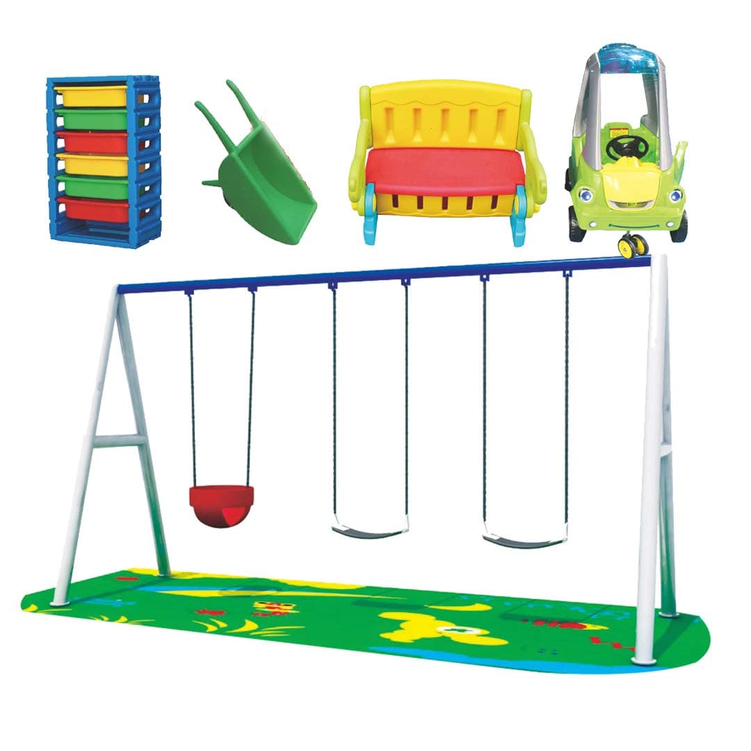 Rainbow Toys The Best Backyard Multifunctional Easy Climber, Outdoor Slide and Swing Sets for Children Activities. Play-Ground Toys Area Size 400x180x230cm.