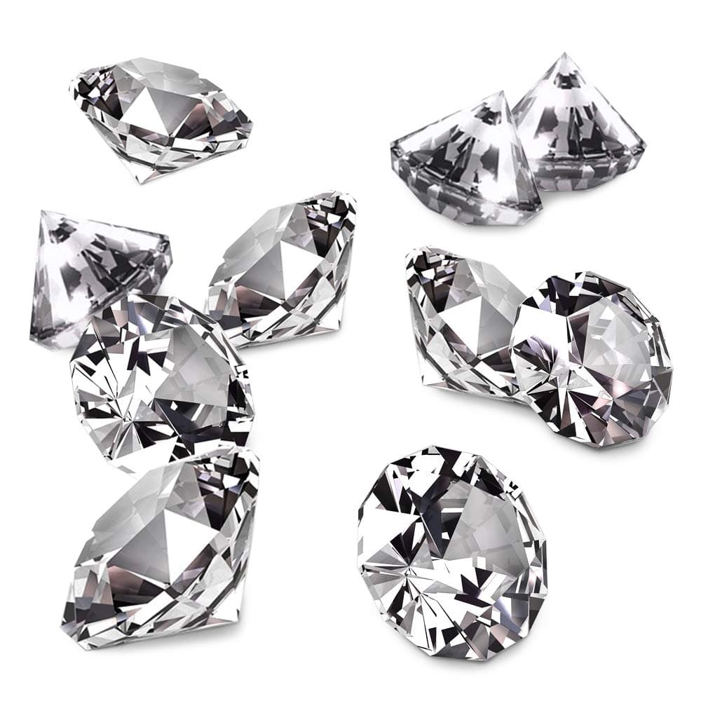 Nexxxi 12 Pack 4cm Big Clear Acrylic Diamonds with Super Big Bling for Wedding Bridal Shower Birthday Party Decorations Vase Fillers