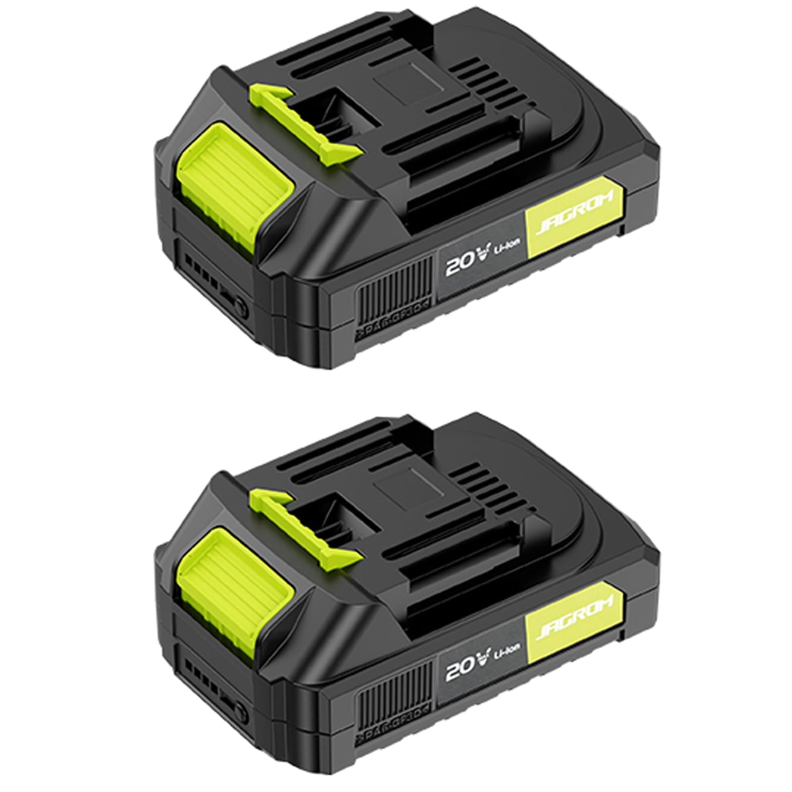 JAGROM 20V 2.0Ah Lithium-ion Battery, Compatible String Trimmer and Leaf Blower, 2 Packs Replacement Battery