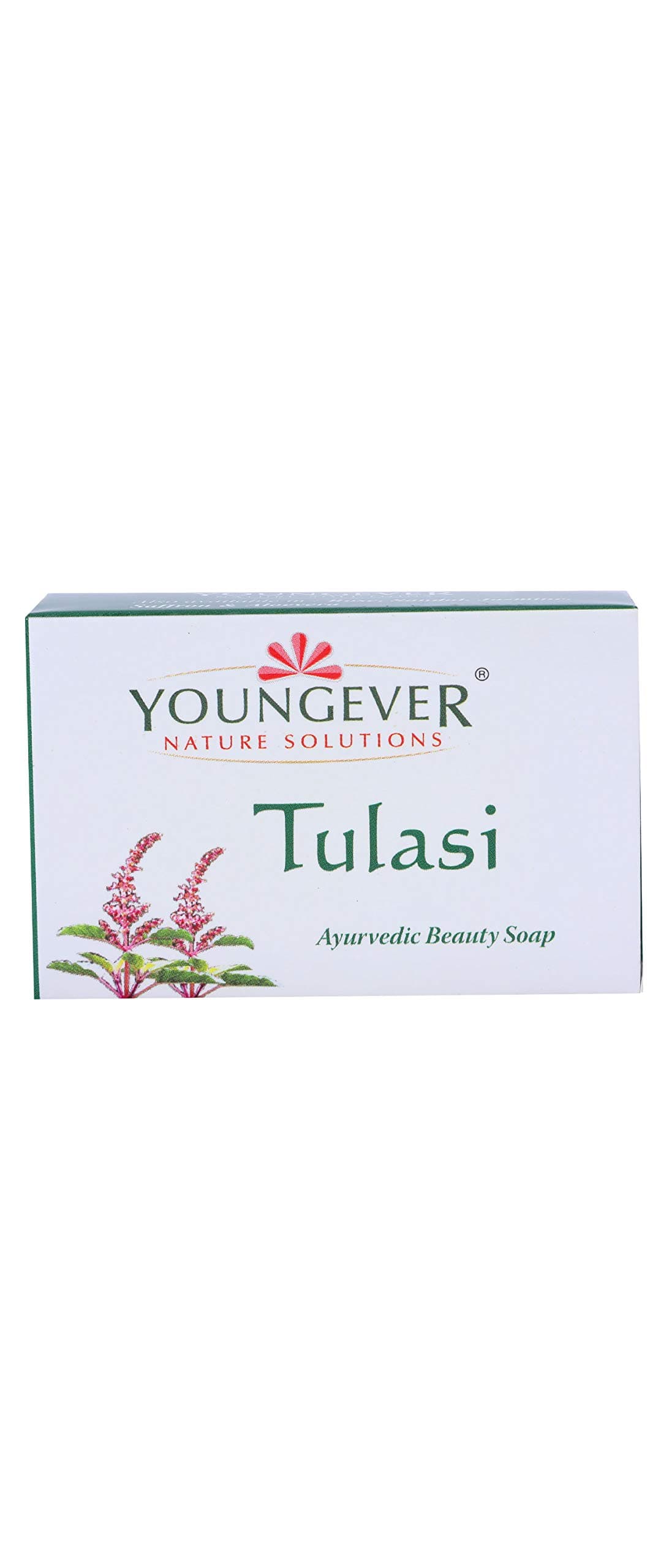 Youngever Nature Solutions Tulasi Ayurvedic Beauty Bar Soap To Fight Against Skin Diseases- Suitable for Dry Skin (TFM 78%, 100 gms, Pack of 5)