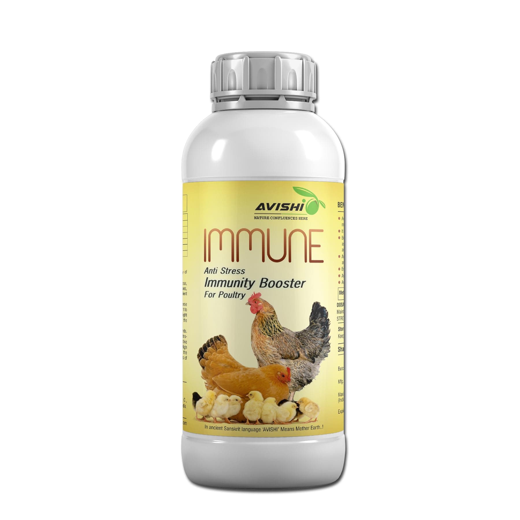 Avishi Immune for Poultry (250 ml) Immunity Booster Anti Stress Bio-Available Supplement for Growth & Development for Birds