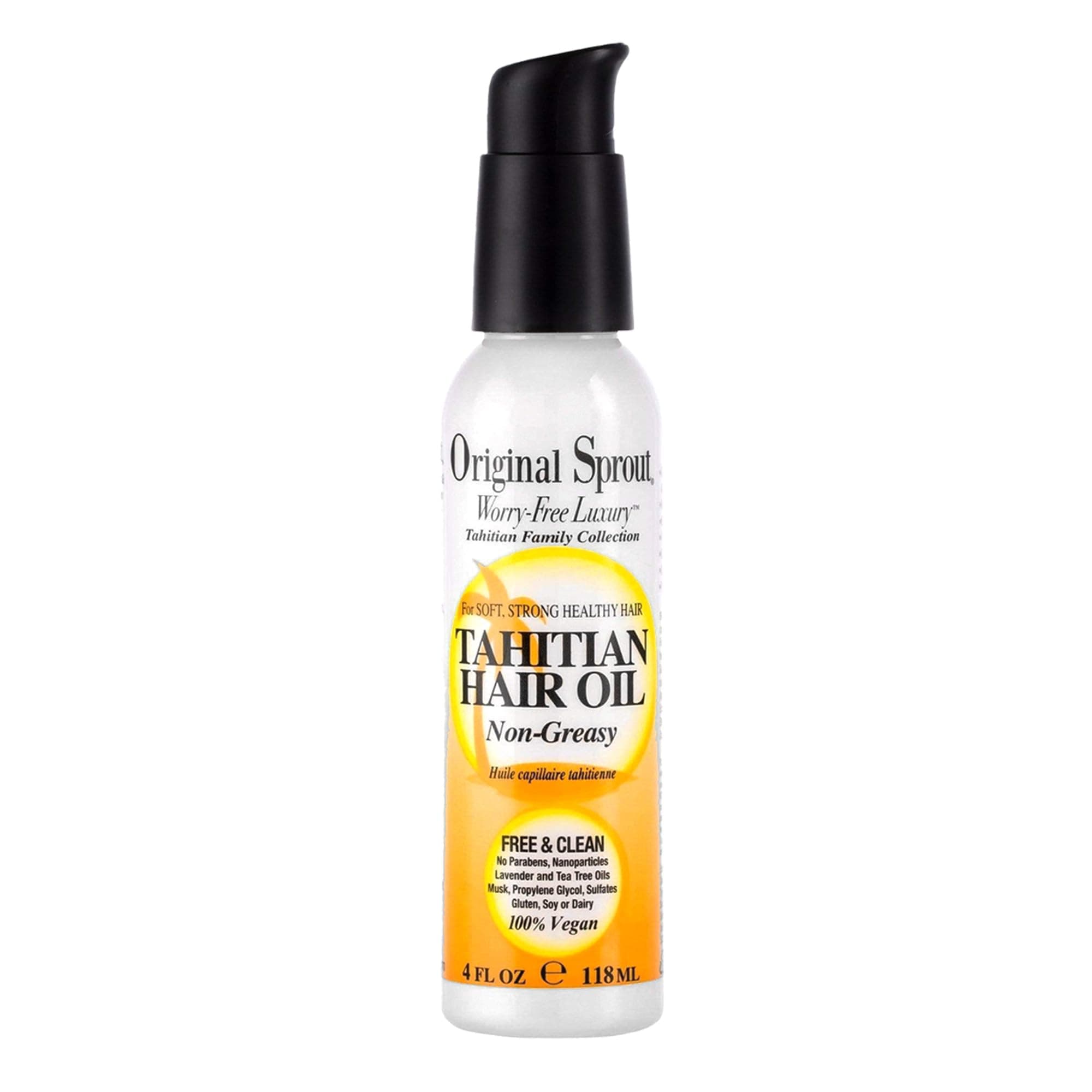 Original Sprout Tahitian Hair Oil for Damaged Hair with Anti-Frizz Coconut Oil, for All Hair Types, 4 Fl. Oz., 1 Pack
