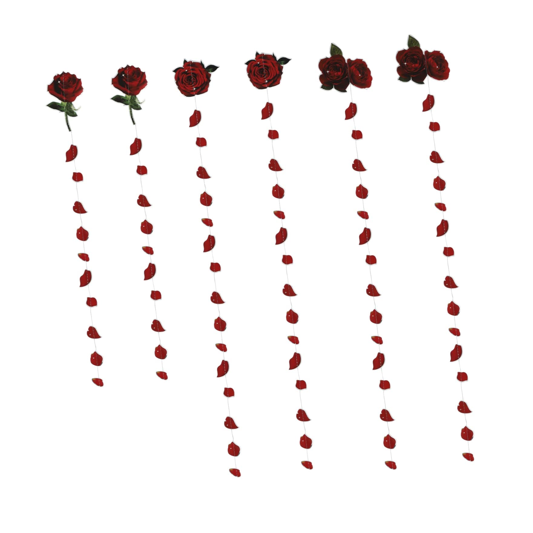 Sosoport 6pcs Garland Day Banner Flower Pendant Decorations Festival Decor Scene Petals for Ornaments Strand Streamer Petal Patel Hanging Decoration Wedding Supplies Shower Backdrop Rose