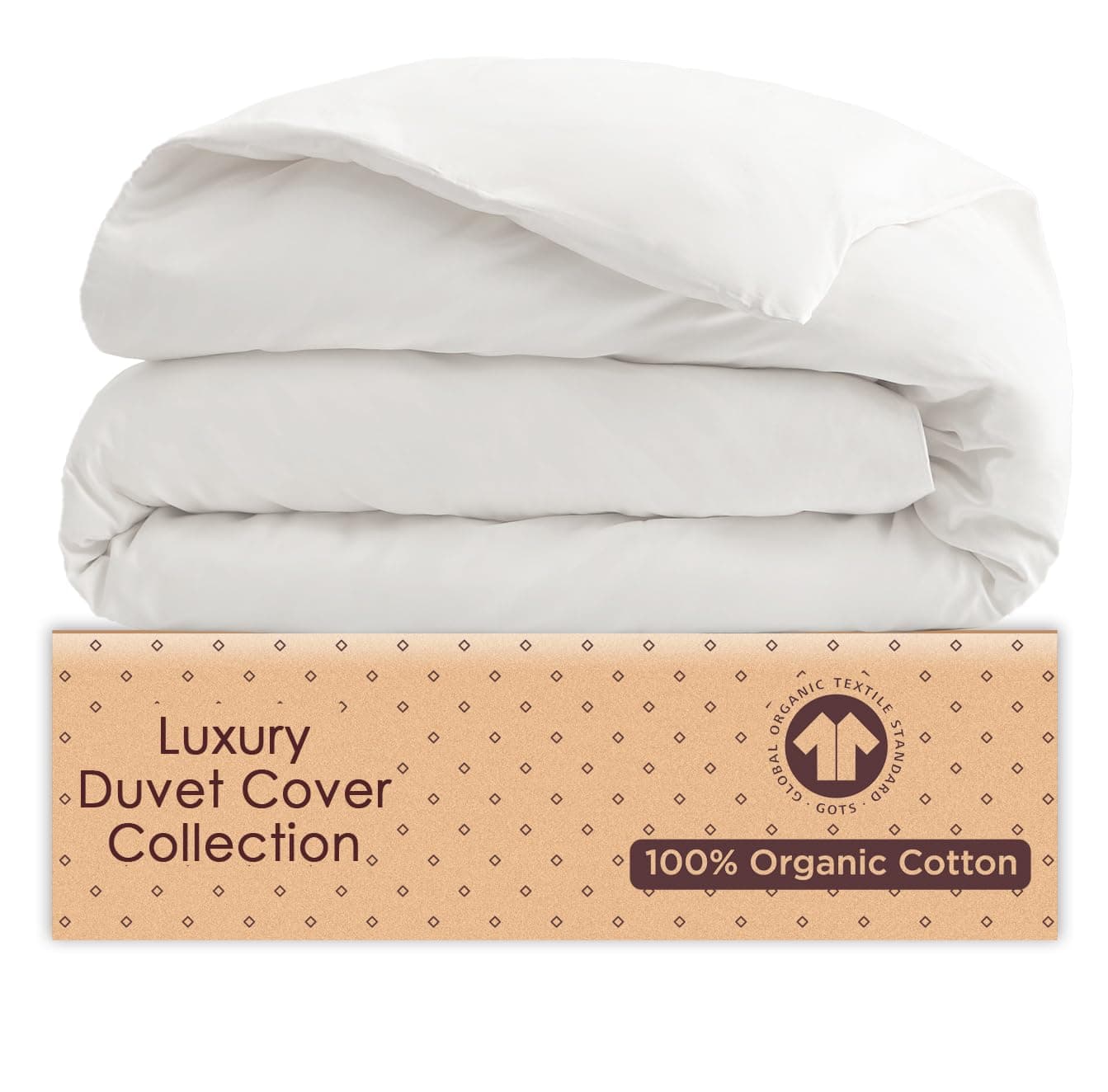Organic Cotton Duvet Cover King/Cal King – Ultra White – GOTS Certified – Soft & Smooth Sateen Weave – Secure Fit with Corner Ties & Envelope Closure – Premium Bedding – Machine Washable – Tissaj