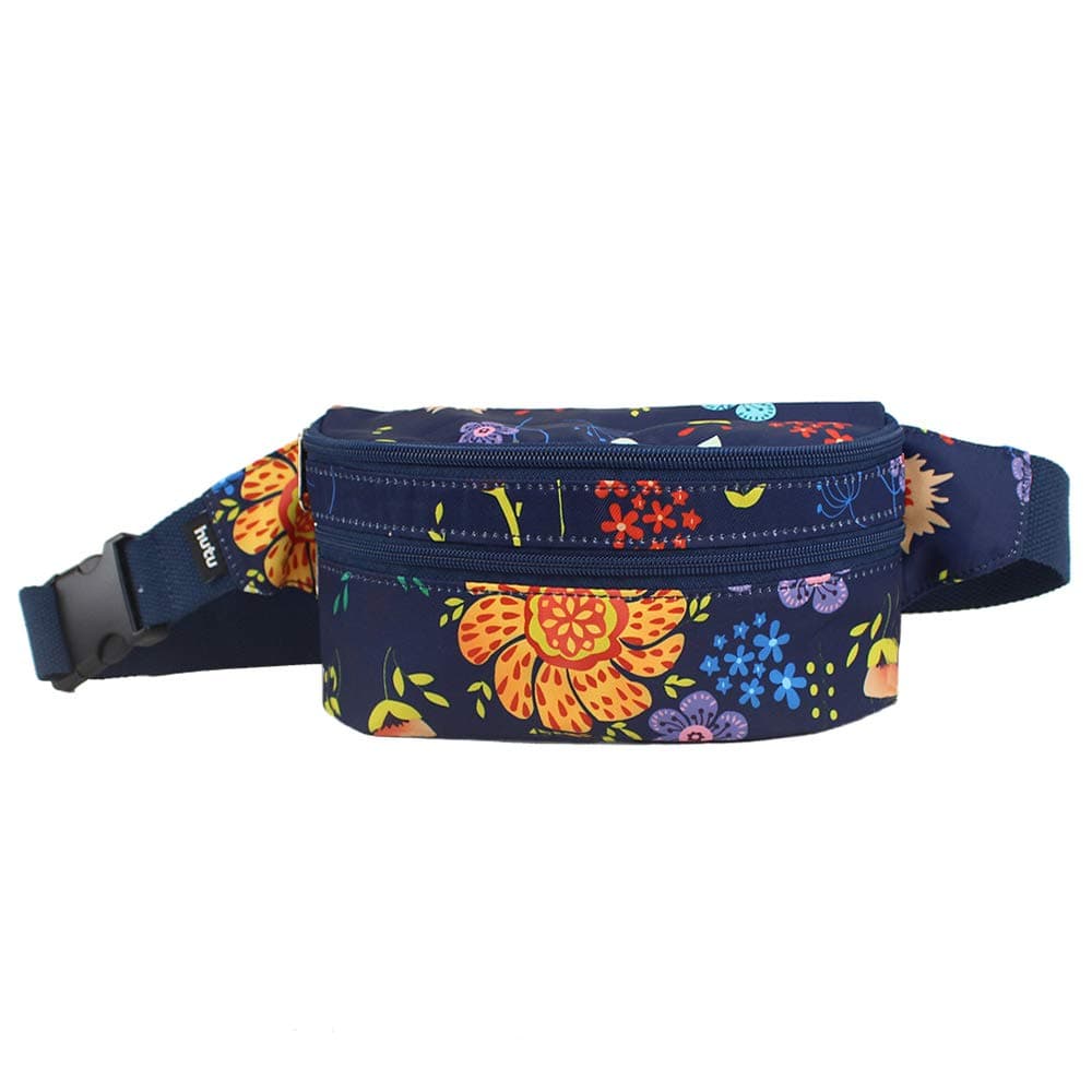 HUTU Cute Fanny Pack for Women Fashion Waterproof Waist Bag with Adjustable Strap for Running Traveling, Festival, Party and Daily Used (Flowers)