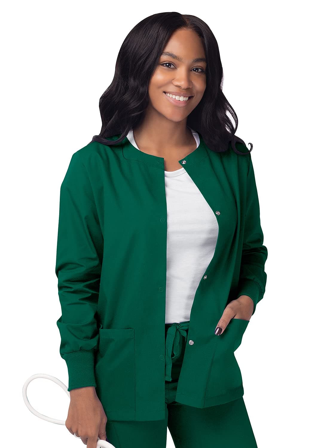 SivvanScrubs for Women - Front Snap Warm - Up Jacket