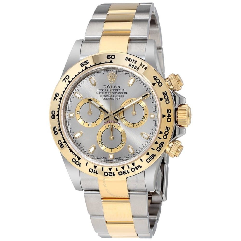 Rolex Oyster Perpetual Cosmograph Daytona 40mm Stainless Steel Case, 18K Yellow Gold Tachymeter Engraved Bezel, Gey Dial, Stainless Steel and 18K Yellow Gold Oysterlock Bracelet.