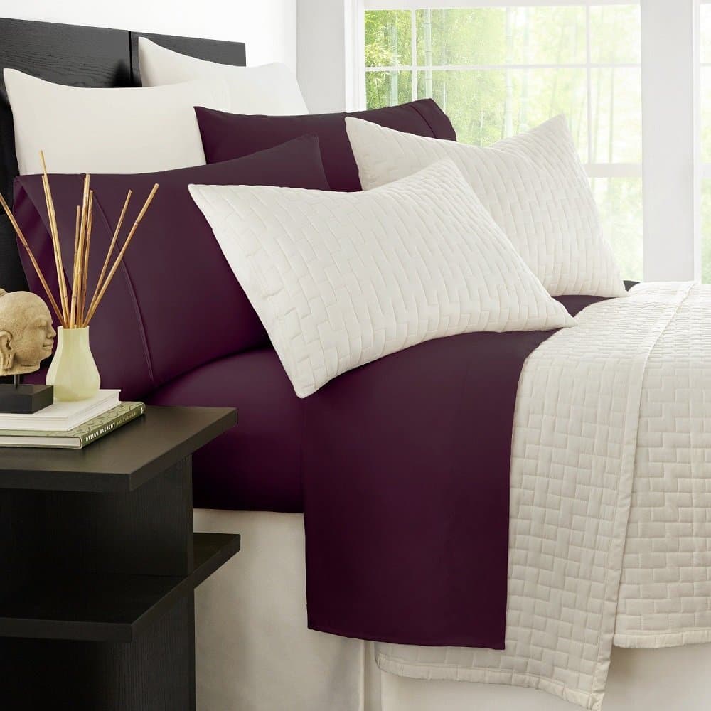 Bamboo Sheet Set 1800 series Queen (deep purple)