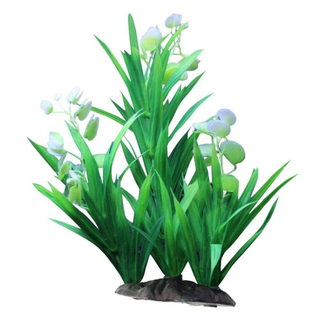 Aquarium Decor Fish Tank Decoration Ornament Artificial Plastic Plant Green Water Grass Green Plant Ornament for Fish (A)