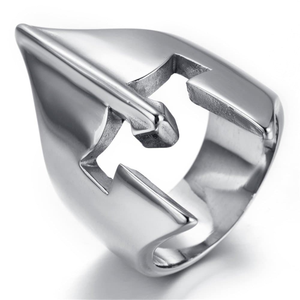 Kstyle Jewelry Mens Stainless Steel Ring, Biker, Silver, Blue Crystal, KR2231