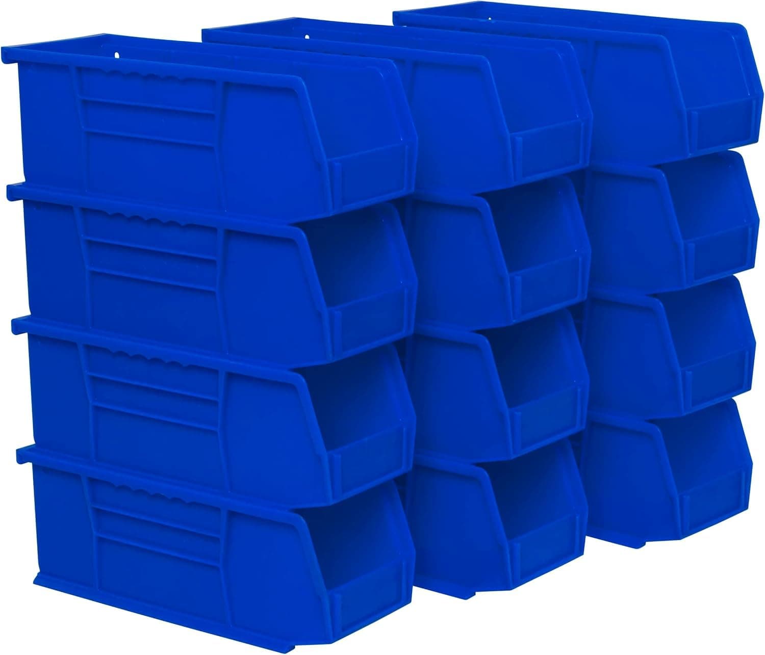 30224 AkroBins Plastic Storage Bins, Space-Saving Stackable Bins for Garage, Pantry, Craft Organization, 11" L x 4" W x 4" H, Blue, 12-Pack