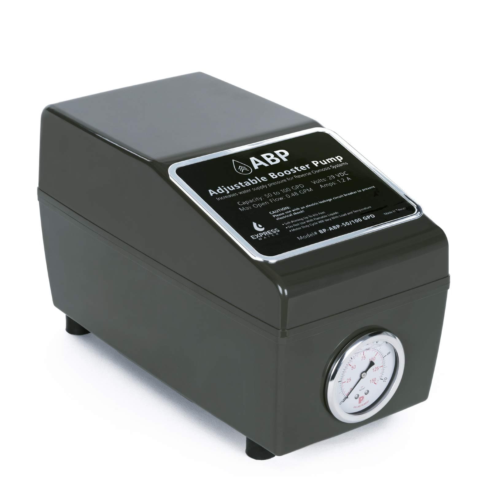 Express Water Adjustable Water Booster Pump – Reverse Osmosis Water Filtration System Water Pressure Booster Pump – 50 to 100 GPD – Easy Setup Pump Increases Filtration Speed and Efficiency