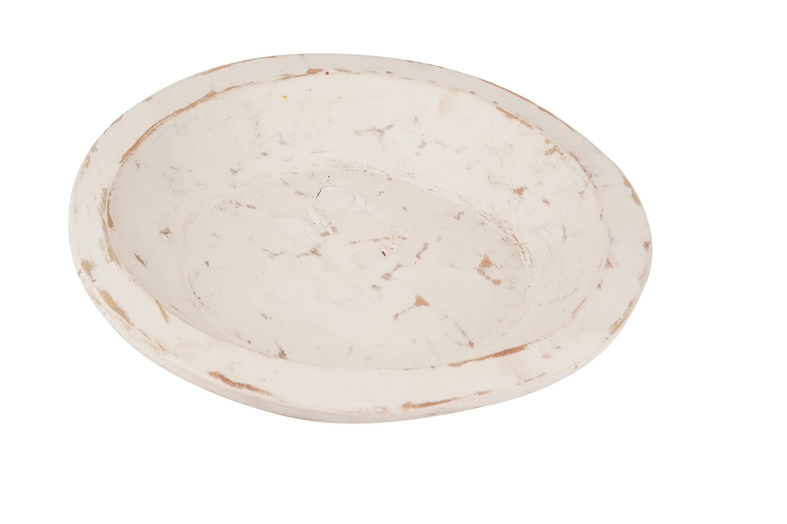 Round Wooden Dough Bowl-Batea-Pure White