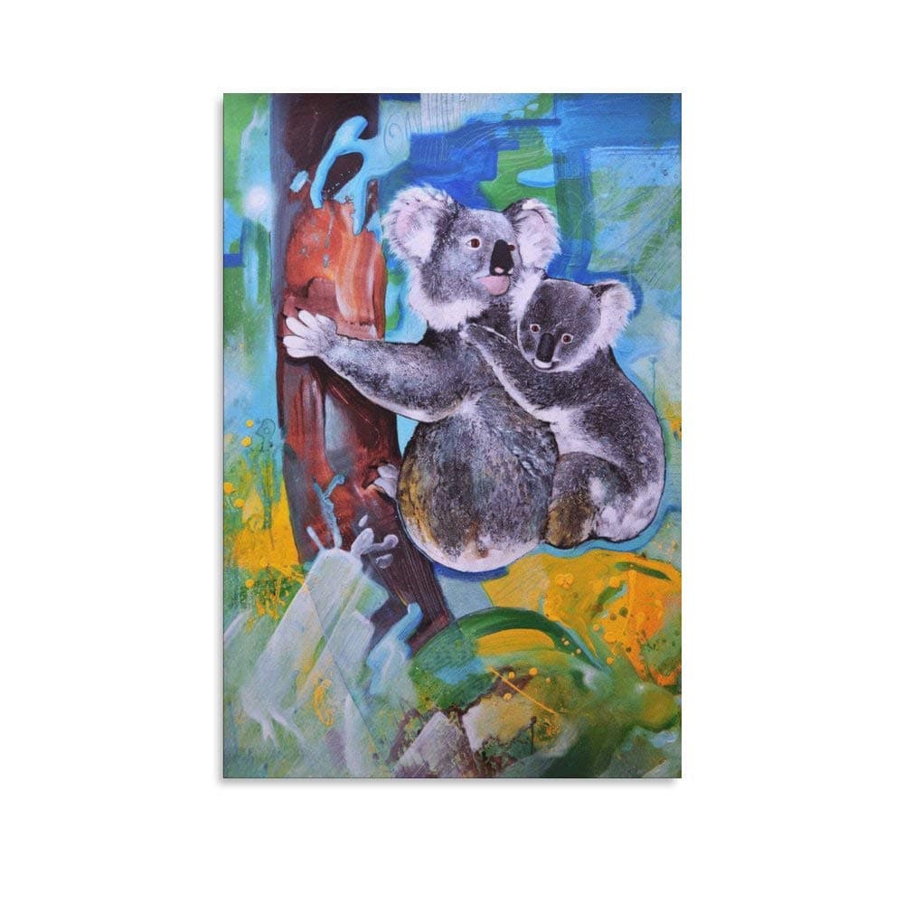 haocaitou Animal Watercolor K-oala Canvas Art Poster and Wall Art Picture Print Modern Family bedroom Decor Posters 24×36inchs(60×90cm)