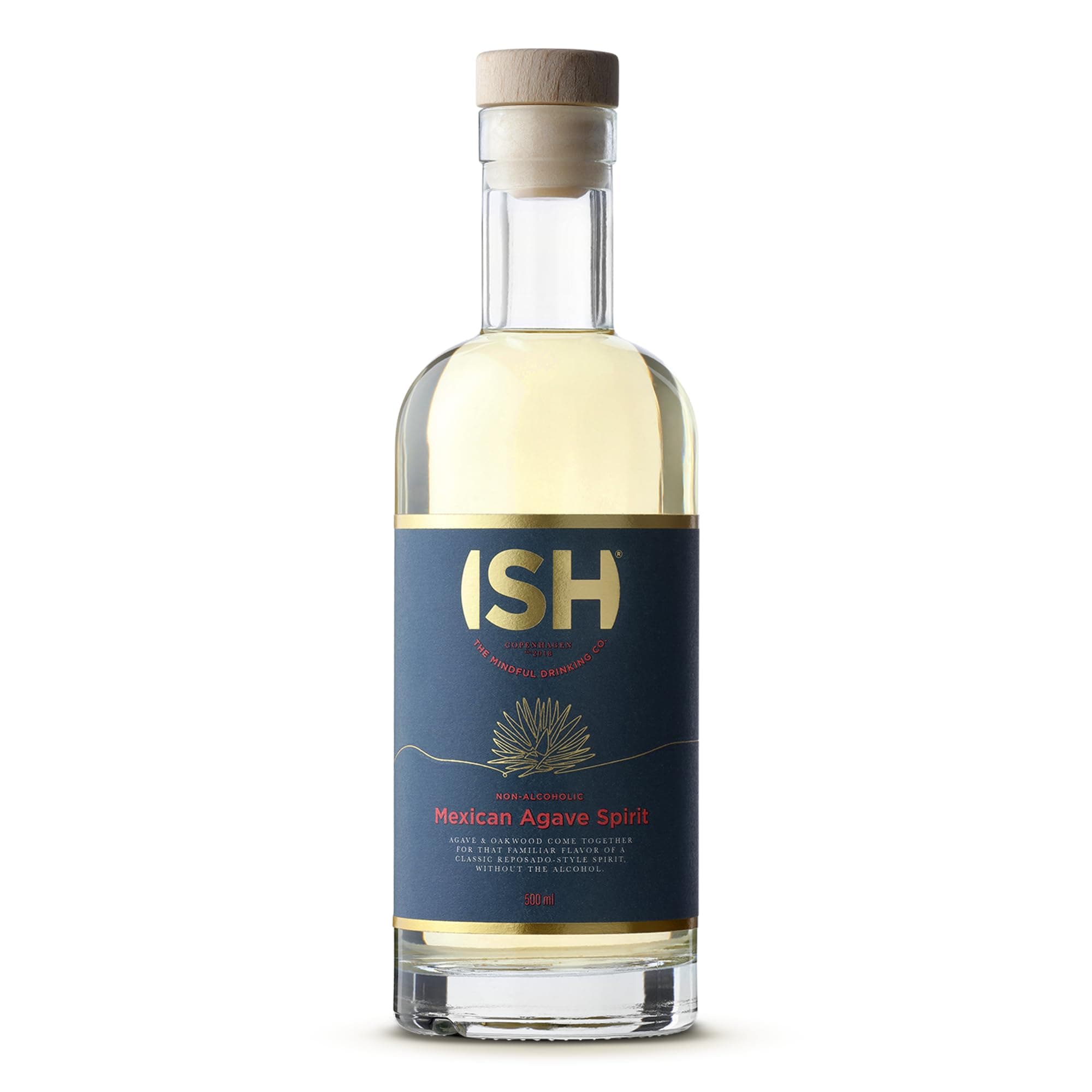 ISH Mexican Agave Spirit Non Alcoholic Tequila Reposado Style, Award Winning Non-Alcoholic Spirits, Gluten Free, Low Calorie, Zero Sugar for Zero Proof Drinks, Beverages & Mocktails, 500 ml Bottle