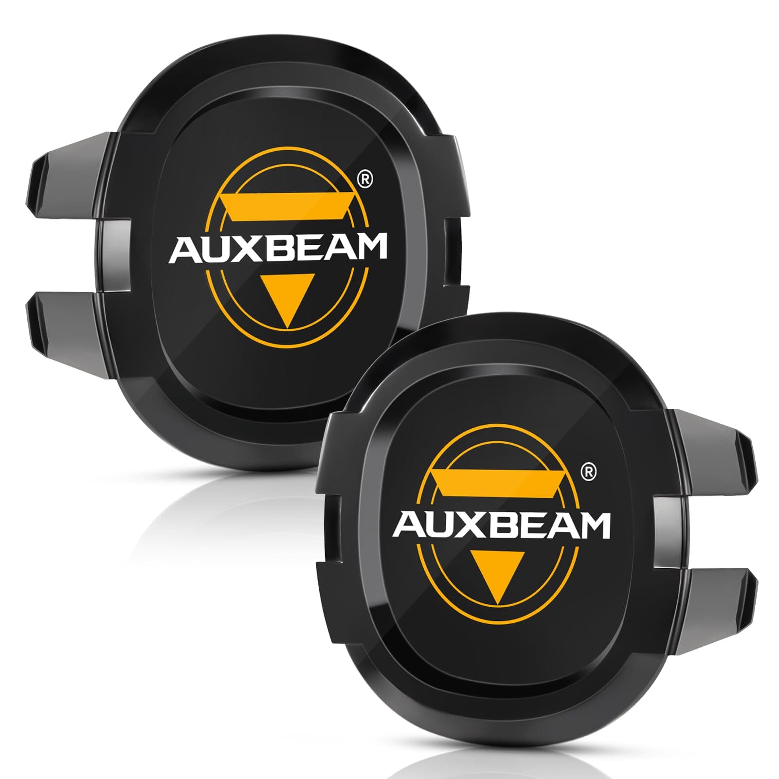 Auxbeam P4 Series Round Protective Light Covers, 4 Inch Black Offroad LED Pods Lens Cap, Dust Impact Shield & Street Compliant, Snap-On Design, 2 Packs