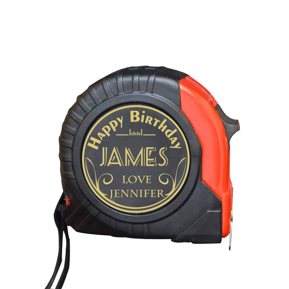 GiftsOnline4U Personalised Tape Measure for Dad Engraved DIY Tools Swirls Design Father's Day Granddad Men 5 Metres