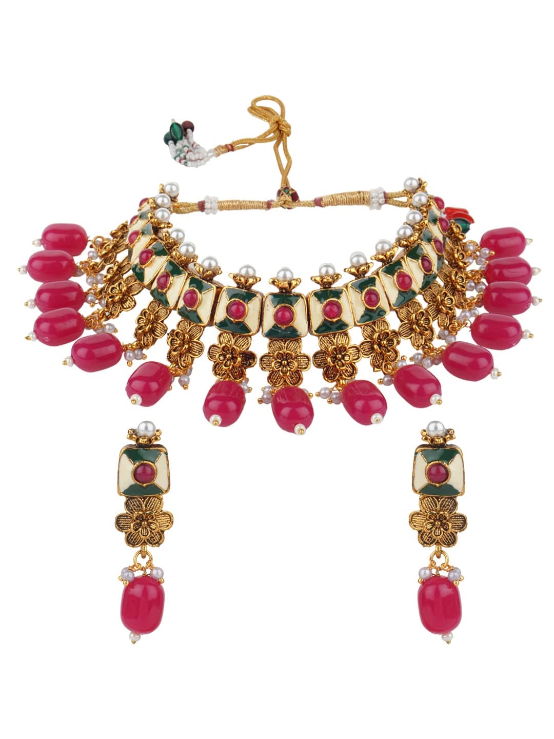 MATUSHRI ARTIndian Traditional Meenkari Neckless Set Women and Girls