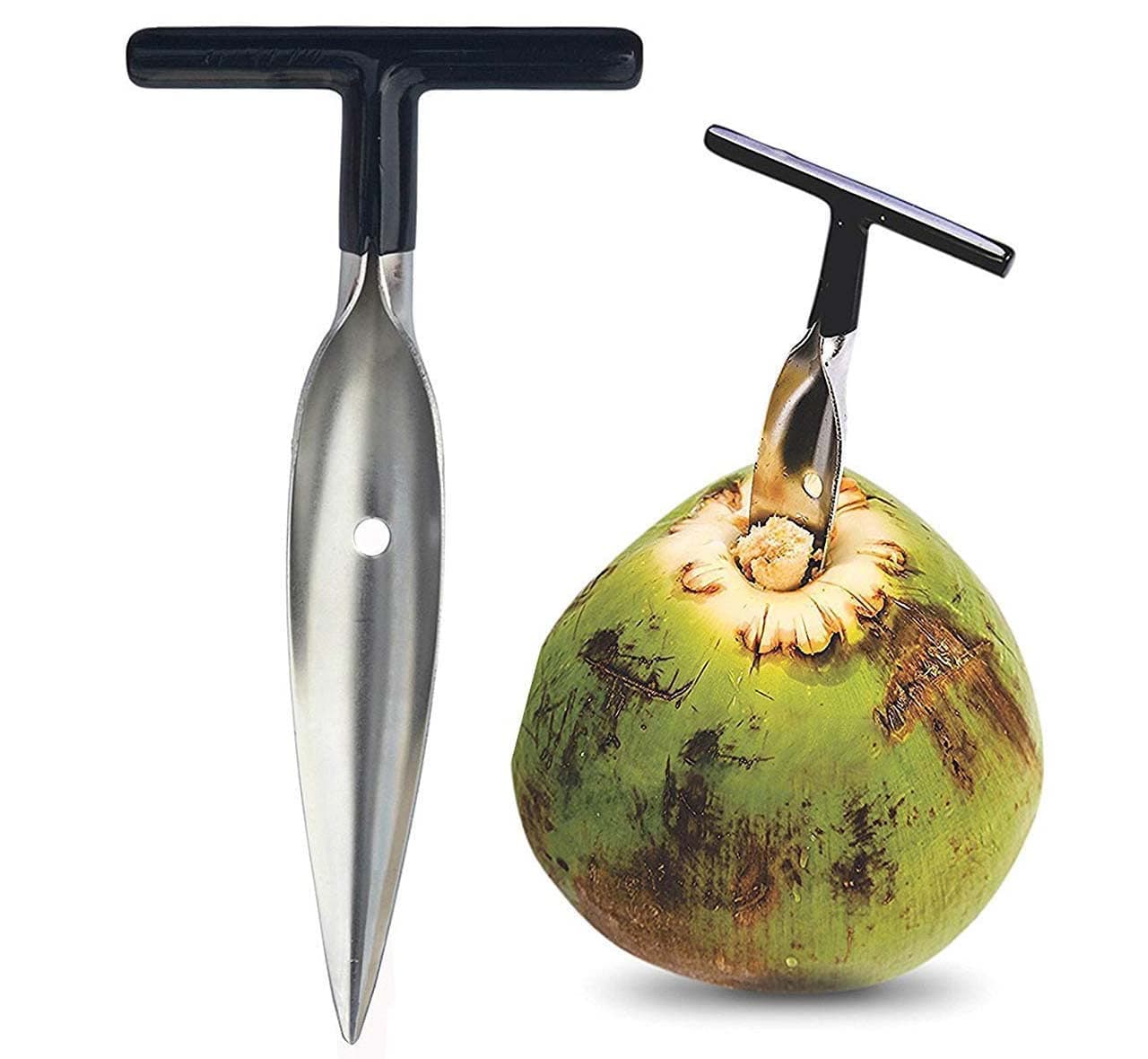 Styxon/Stainless Steel Coconut Opener Tool, Coconut Driller, Coconut Opener Machine, Coconut Opener Knife, Coconut Water Opener-(6.4 X 3.2 X 0.9 in) (Pack- 1)